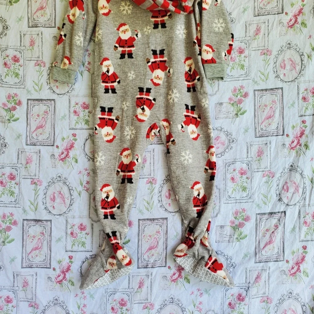 NWT Carters Unisex 3T Holiday Sleeper Pajamas Set‎ Of 2 Santa Clause